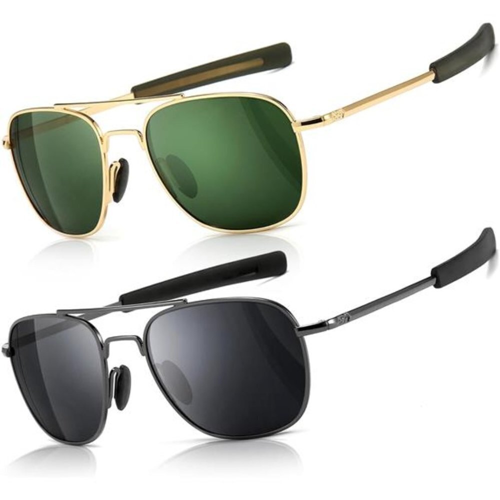 Polarized Pilot Aviator Sunglasses Men Military Bayonet 2 Pack